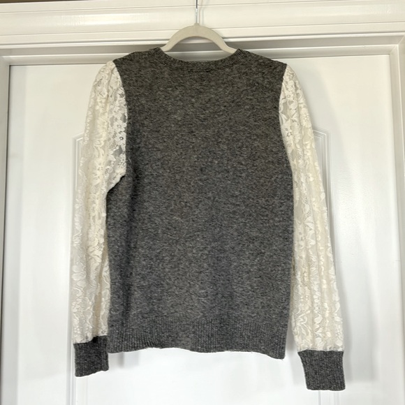 Rebecca Taylor Lace Sleeve Sweater - Picture 5 of 6